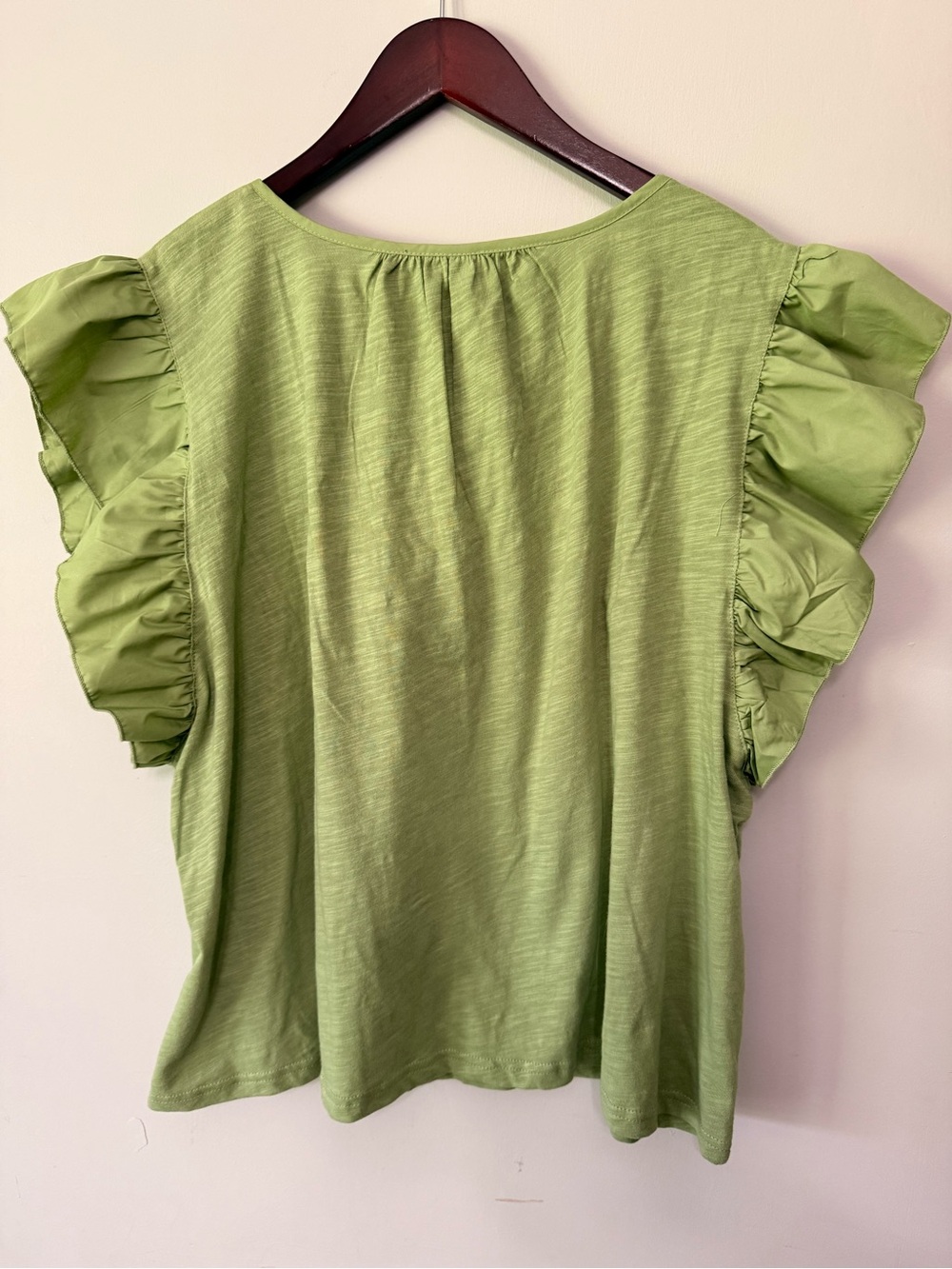 Dolan Green Ruffle Sleeve Top - Picture 3 of 5